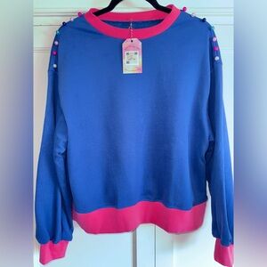 Hand customized sweater with pearl detail